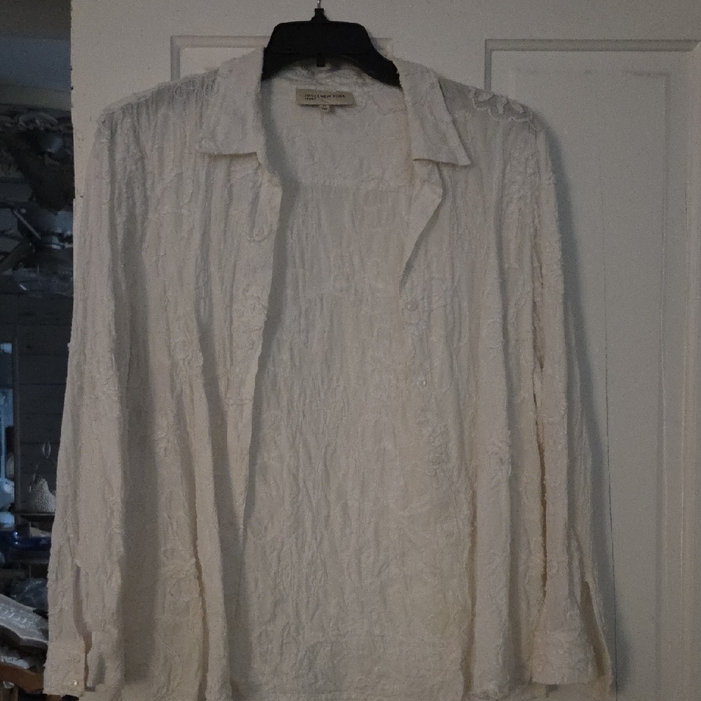 Jones New York Cream Button Down Shirt